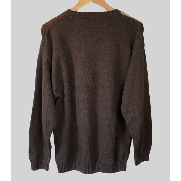 Vintage Croft & Barrow Argyle Sweater Mens Large USA Grandpa Academia Preppy y2k - Picture 2 of 5